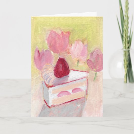 Kuchen und Tulip Karte (Vorderseite)