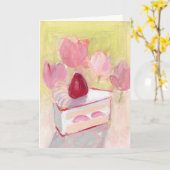 Kuchen und Tulip Karte (Gelbe Blume)