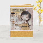 Kuchen und Wünsche - unBirthday Card Karte (Gelbe Blume)