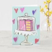 Kuchen unter Glas Karte (Gelbe Blume)