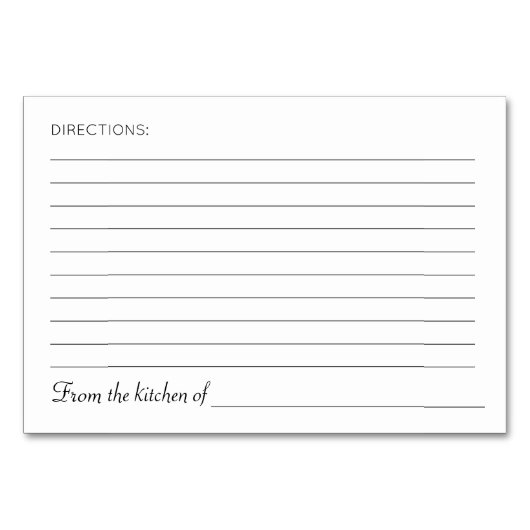 Küchen Utensil Brautparty Recipe Cards Tischnummer (Rückseite)