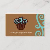 Kuchen-Visitenkarte (blau) Visitenkarte (Rückseite)