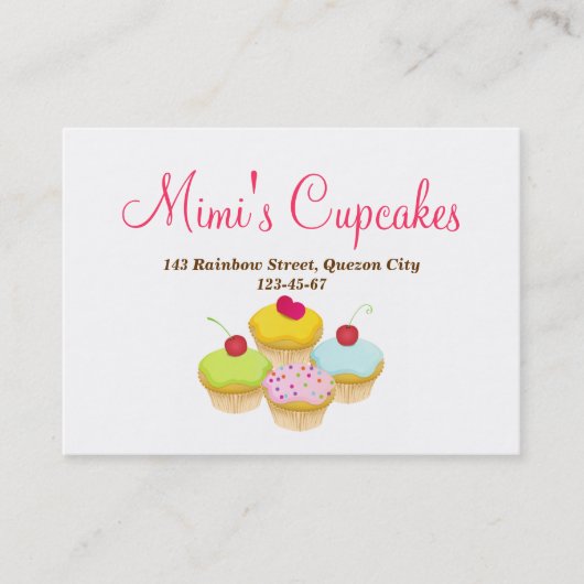 Kuchen-Visitenkarte-Schablone Visitenkarte (Vorderseite)