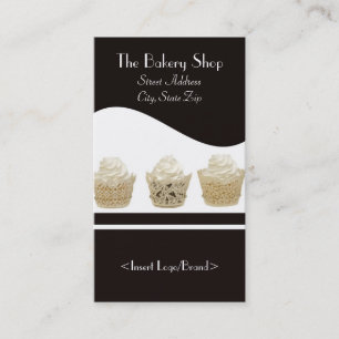 Kuchen-Visitenkarten auf schwarzem Hintergrund Visitenkarte