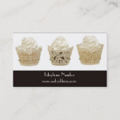 Kuchen-Visitenkarten auf schwarzem Hintergrund Visitenkarte (Rückseite)