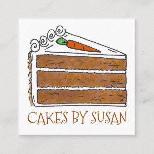 Kuchen von Carrot Cake Decorator Slice Bäckerei Ko Quadratische Visitenkarte