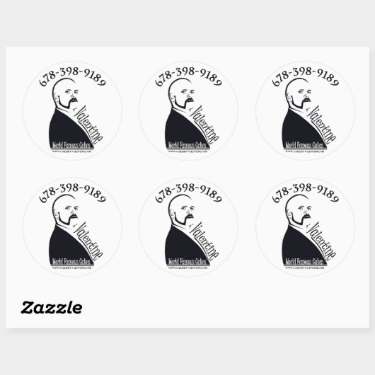 Kuchen von Valentine Runder Aufkleber (Blatt)