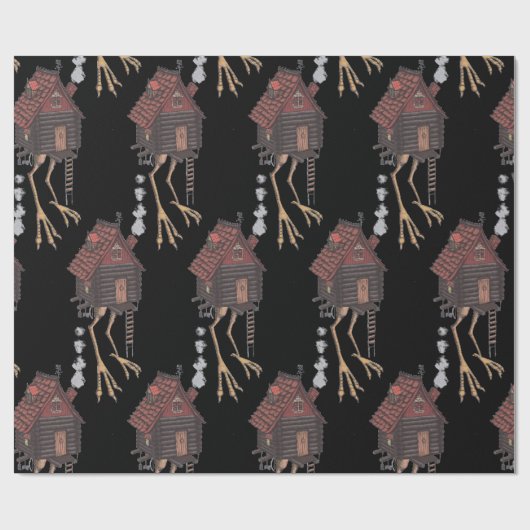 Kuchen Yaga Hütten-Schwarzes Geschenkpapier (Flach)