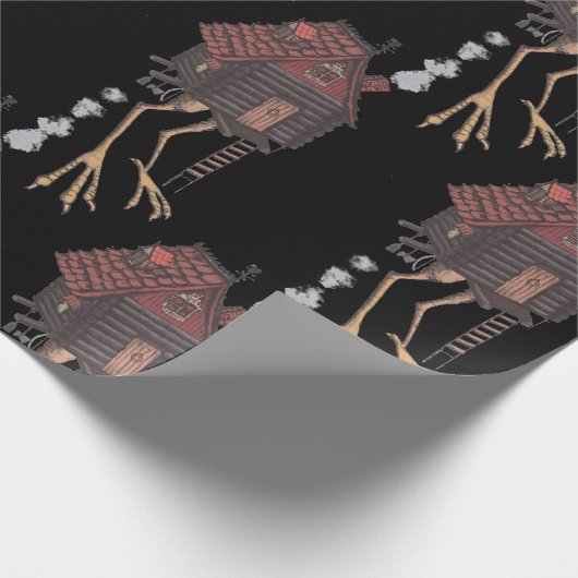 Kuchen Yaga Hütten-Schwarzes Geschenkpapier (Ecke)