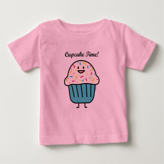 Kuchen-Zeit mit besprüht süßen Nachtischfondant Baby T-shirt (Vorderseite)