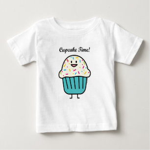 Kuchen-Zeit mit besprüht süßen Nachtischfondant Baby T-shirt