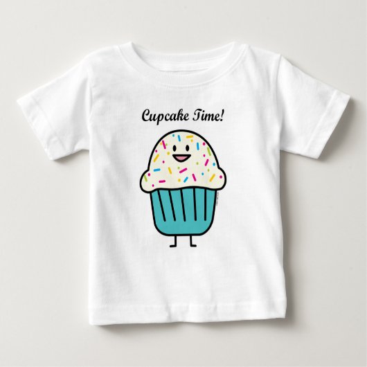 Kuchen-Zeit mit besprüht süßen Nachtischfondant Baby T-shirt (Vorderseite)