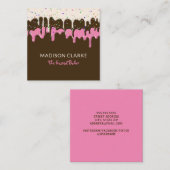 Kuchen Zuckerguss Beruflich Bäckerei Quadratische Visitenkarte (Vorne/Hinten)