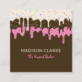 Kuchen Zuckerguss Beruflich Bäckerei Quadratische Visitenkarte