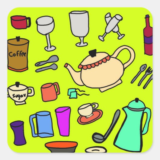 Küchenaufkleber Quadratischer Aufkleber (Vorderseite)