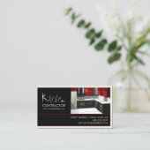 Küchenauftragnehmer Cabinetry White Black Card Visitenkarte (Stehend Vorderseite)