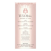 Kuchenbacken Rose Gold Glitzer Konditorei Koch Men Werbekarte (Vorne)
