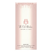 Kuchenbacken Rose Gold Glitzer Konditorei Koch Men Werbekarte (Hinten)