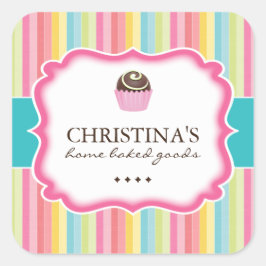 Kuchenbälle - Verpackungsaufkleber Quadratischer Aufkleber