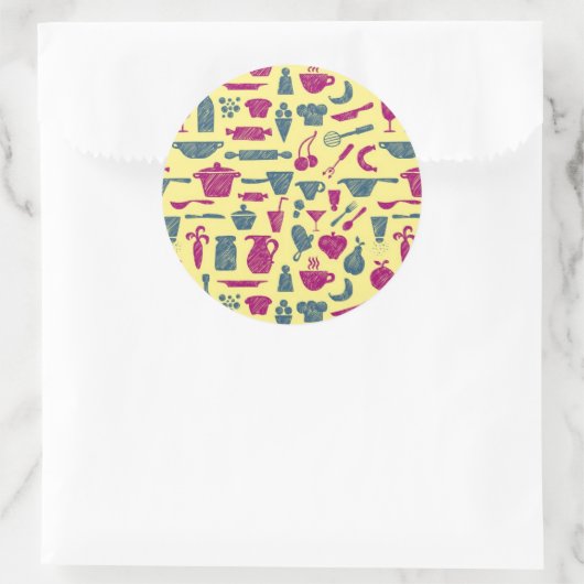 Küchenbedarf Runder Aufkleber (Tasche)