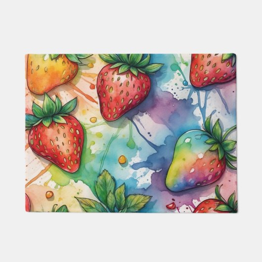 Küchenbodenmatte Erdbeeren Fußmatte (Vorderseite)