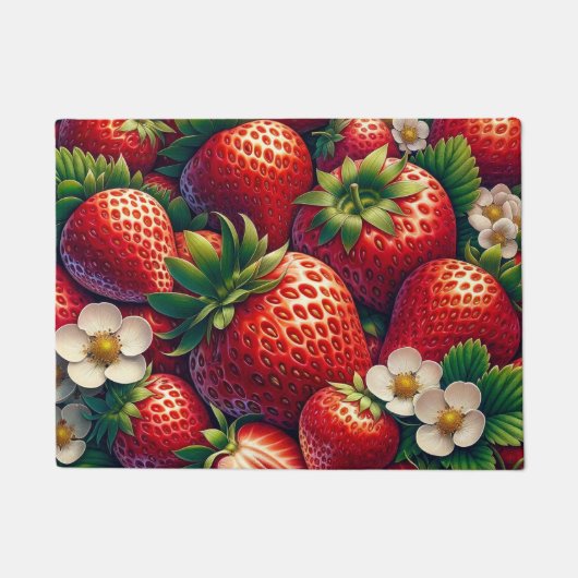 Küchenbodenmatte Erdbeeren Fußmatte (Vorderseite)