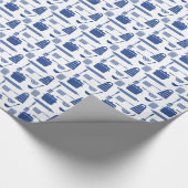 Küchenchef Restaurant Koch Konditorei Baker Blau Geschenkpapier (Ecke)
