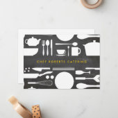 KüchenCollage auf Chalkboard Hintergrundnotecard Mitteilungskarte (Vorderseite/Rückseite Beispiel)