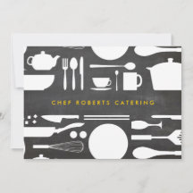 KüchenCollage auf Chalkboard Hintergrundnotecard