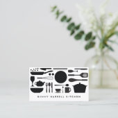 KüchenCollage Black on White Visitenkarte (Stehend Vorderseite)