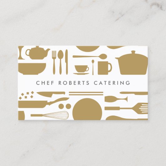 KüchenCollage Gold/Weiß Visitenkarte (Vorderseite)