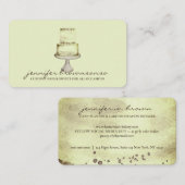 Kuchendekor Einfache Konditorei gelb Visitenkarte (Vorne/Hinten)