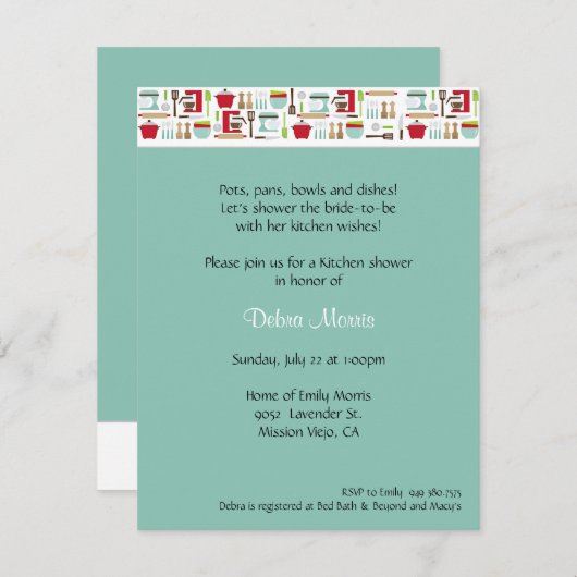 Küchendusche Einladung (Vorne/Hinten)