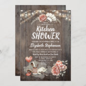 Küchendusche - rustikales Brautparty Einladung (Vorne/Hinten)