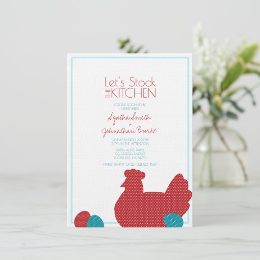 KÜCHENE Pärchen duschen Einladung (Stehend Vorderseite)