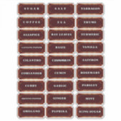 Küchenetiketten für Gewürze und Zutaten Aufkleber (Vorderseite)