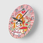 Küchenfee Runde Wanduhr (Winkel)