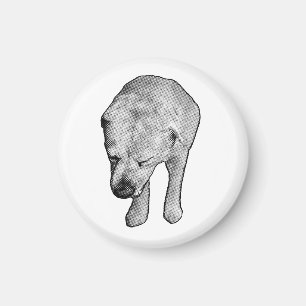 Küchengalerie: Labrador mit Schneefunkten Magnet