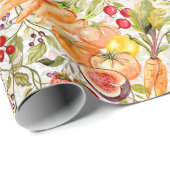 Küchengarten Ernte Wasserfarbe Obst & Gemüse Geschenkpapier (Rolleneckpunkt)