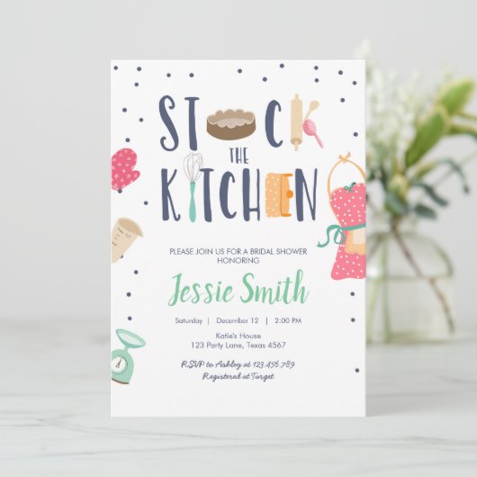Küchengebäck Brautparty Einladung (Stehend Vorderseite)