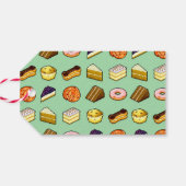 Kuchengebäck Dessert & Donut Patisserie Muster Geschenkanhänger (Rückseite Horizontal)