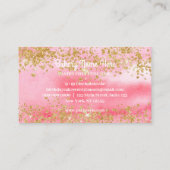Kuchengebäck Glitzer Rosa Elegante Visitenkarte (Rückseite)