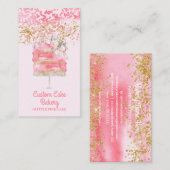 Kuchengebäck Glitzer Rosa Elegante Visitenkarte (Vorne/Hinten)