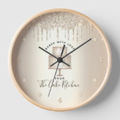 Kuchengebäck Koch Dessert Gold Glitzer Tropfen Uhr (Vorderseite)