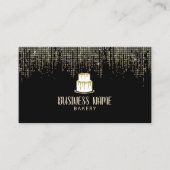 Kuchengebäck Koch Moderner Schwarz & Gold Visitenkarte (Vorderseite)