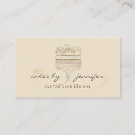 Kuchengebäck Konditorei Patisserie Creme Beige Visitenkarte