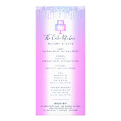 Kuchengebäck Lila Glitzer Tropfen Konditorei Koch  Werbekarte (Vorne)
