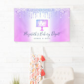 Kuchengebäck Lila Glitzer Tropfen Skript Banner (Insitu)