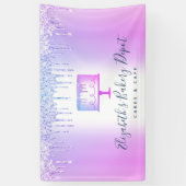 Kuchengebäck Lila Glitzer Tropfen Skript Banner (Vertikal)