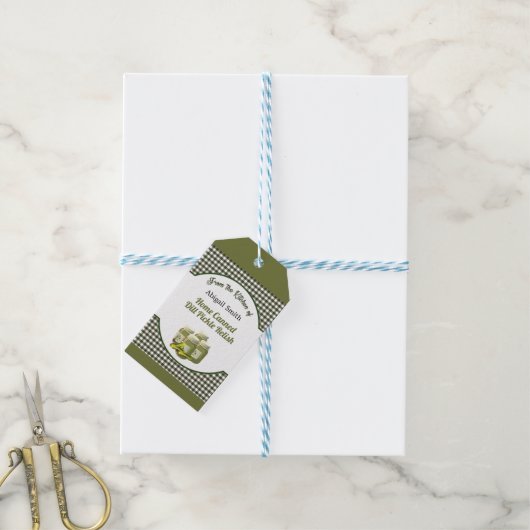 Küchengekochte Töpfe und Geschenkstempel Geschenkanhänger (Mit Garn)